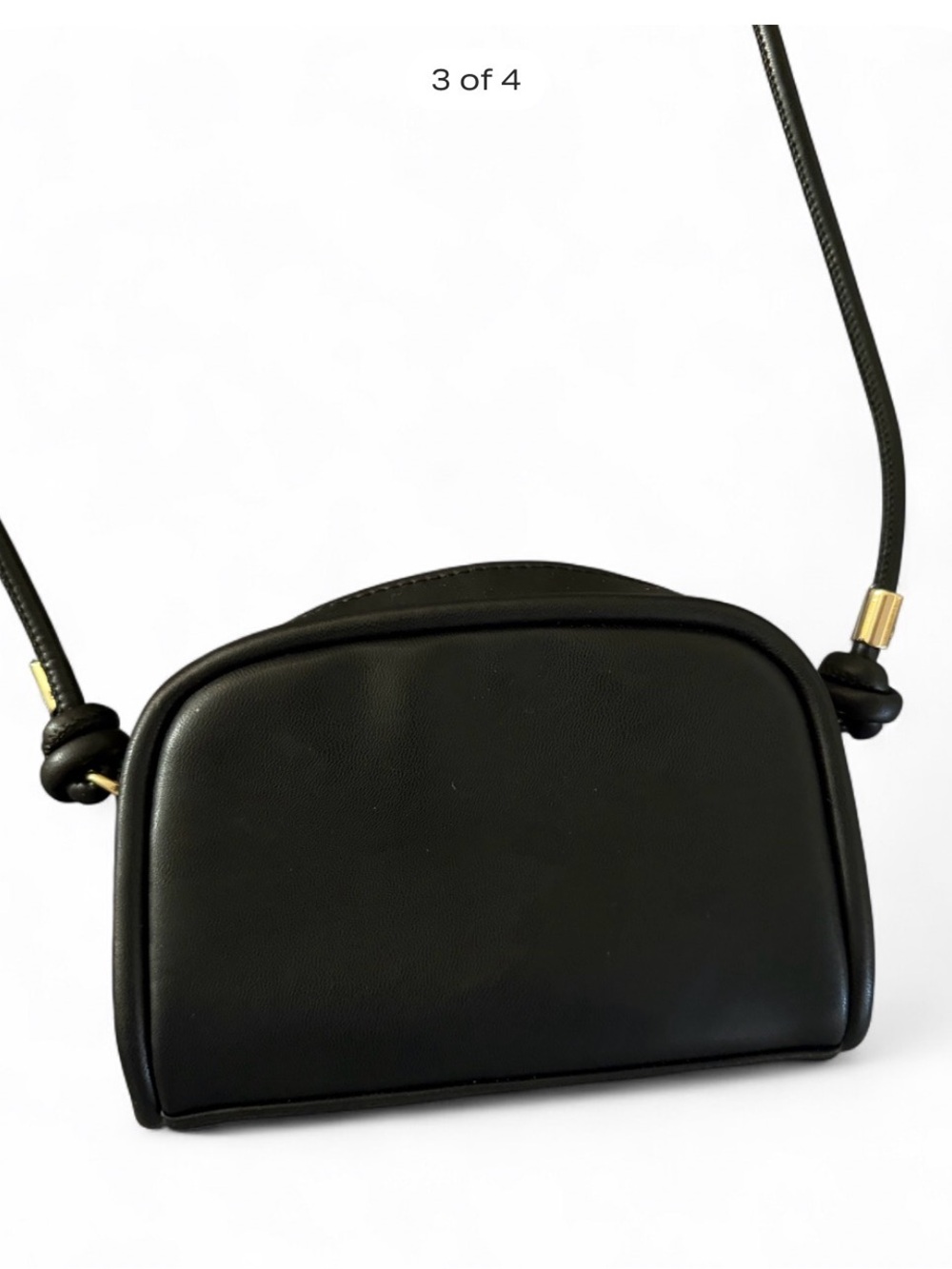 H&M Black leather crossbody bag with gold hardware great condition - Picture 3 of 4